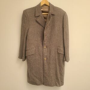 Vintage Men's Classic Houndstooth Wool  Coat